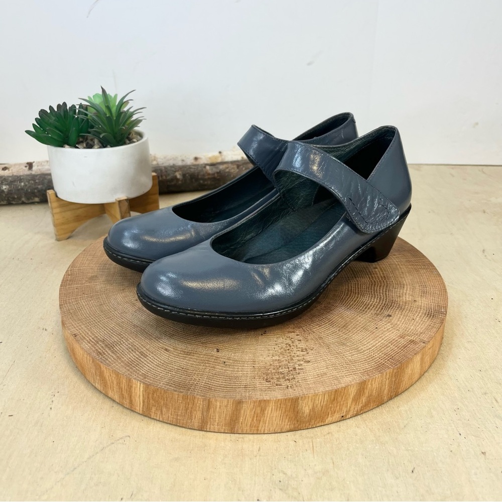 Dansko Mary Jane Heels – Refinished Gray Leather – Comfort Strap Shoes Size 6